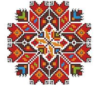 Abillyn Embroidery Cross Stitch Kits Red Mandala Stamped with Printed Pattern Starter Kit (Mandala 4)