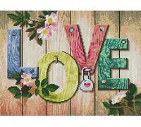 Abillyn Love and Flowers Wooden Cross Stitch Kit