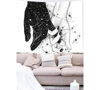 Abillyn Tapestry Black and White Love Hands, Star Galaxy Abstract Romantic Art Wall Hanging Poster Live Backdrop (Love Hands, Small)