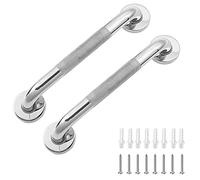 Abimars Shower Handles for Elderly 12 Inch/300mm, 2 Pcs 304 Stainless Steel Bathroom Grab Rails Anti-Slip Grip Safety Hand Rail for Bath, Toilet & Stairs