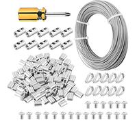 Abimars Stainless Steel Garden Wire Rope, 2mm, 100m, 7x7 Strand Core Metal Cable for Fence, Picture Hanging, Clothes Line