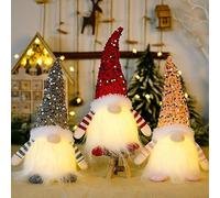 ABIN Christmas Light Up Gnome Decorations, Christmas Gonks With Light, Handmade Swedish Santa Gnomes Doll Lights, Christmas Gonk Ornaments for Indoor Decoration Holiday Decor (3PCS)