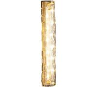 Abinlina Stylish LED Linear Bathroom Wall Sconce - Hammered Copper Glass Wall Light for Living Room, Bedroom, and Hallway - 3000K Warm White(6 * 45CM)
