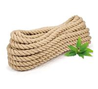 Abio Jute Rope 10 mm 5 m Rope Hemp Rope Cord Jute Cord Decorative Decoration Macrame Yarn for Garden Jute Rope Handrail Rope Ship Rope Parcel Cord 5 Metres 10 mm