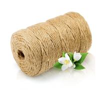 Abio Jute Twine 500 m 2-3 mm Jute Yarn Cord Tear-Resistant 100% Natural Jute Cord Decorative Parcel Cord Natural Fibre Decoration Packaging Binding Yarn Hemp Cord Spagate Hemp Ribbon Jute Ribbon