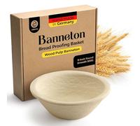 ABIOTO 500g Round Banneton Proofing Basket with Smooth Finish - Premium Wood Pulp Sourdough Rising Bowl for Artisan Baking, Perfect for Small Boules