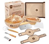 ABIOTO 9 Round and 10 Oval Banneton Bread Proofing Baskets and Sourdough Bread Baking Supplies, A Complete Sourdough Kit with Bread Lame, Danish Whish, Bowl & Dough Scraper, 2 Bread Sling