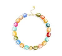 Abiotp Colorful Chunky Beaded Necklace for Women Trendy Summer Boho Statement Beach Choker Handmade Charm Resin Necklaces Fashion Jewelry Gifts Accessories, Unisex, Resin, No Gemstone