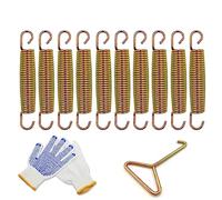 Abiphop Trampoline Springs 5.5/6.5/7 inch 10 Pack Heavy Duty Replacement Trampoline Springs Thickened 3.2MM Wire Weather Resistant with Metal Spring Tool and Non-Slip Gloves (10 Pack 6.5IN)