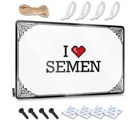 Abipuir Bar for Man Cave I Love Semen Tin Sign Outdoor Tin Sign Funny Signs Billiard (Color : Colour, Size : 30X40CM)