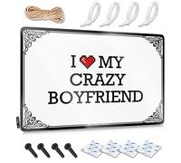 Abipuir Bro Cave Sign I Love My Crazy Boyfriend Tin Sign Things Under 10 Dollars Man Cave Decor (Color : Colour, Size : 30X40CM)