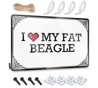 Abipuir Funny Warning Signs I Love My Fat Beagle Tin Sign Vintage Decor Bar Mirrors for Man Cave (Color : Colour, Size : 30X40CM)