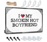 Abipuir Metal Vintage Signs I Love My Smokin Hot Boyfriend Tin Sign Bro Cave Sign Posters for Teens (Color : Colour, Size : 20X30CM)