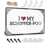 Abipuir Outdoor Signs and Decor I Love My Schipper-Poo Tin Sign Funny Patio Decor Teen Boy Room Decor (Color : Colour, Size : 30X40CM)