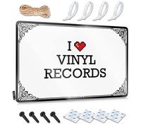 Abipuir Personalized Bar Signs I Love Vinyl Records Tin Sign I Love Vinyl Tin Sign Music Decoration Funny Vintage Signs (Color : Color, Size : 20
