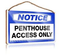 Abipuir Rustic Wood Sign Notice Penthouse Access Only Wooden Sign Hanging Sign Decor Funny Doorsign (Size : 20X30CM)