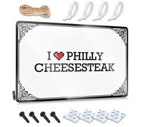 Abipuir Sports Bar Decor I Love Philly Cheesesteak Tin Sign Outdoor Patio Decor Signs for Garage (Color : Colour, Size : 20X30CM)
