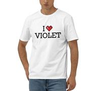 Abipuir Tshirt Funny I Love Violet T Shirt Womens Funny Graphic Tees (Color : Colour, Size : Medium)