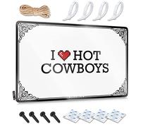 Abipuir Vintage Metal Signs Funny I Love Hot Cowboys Tin Sign Kitchen Signs Wall Decor Man Cave Accessories (Color : Colour, Size : 30X40CM)