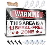 Abipuir Warning This Area is A Liberal-Free Zone Tin Sign Trump Tin Sign Decor Funny Decor for Bar (Color : Colour, Size : 30X40CM)