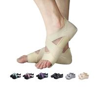 ABIRAM Yoga Socks Toeless Non-Slip Grips & Straps, for Pilates, Barre, Ballet, Bikram, Workout for Women