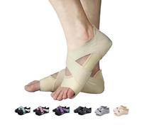 ABIRAM Yoga Socks Toeless Non-Slip Grips & Straps, for Pilates, Barre, Ballet, Bikram, Workout for Women