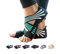 ABIRAM Yoga Socks Toeless Non-Slip Grips & Straps, for Pilates, Barre, Ballet, Bikram, Workout for Women