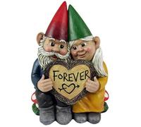 Abirdflyer Garden gnome Statue for Outdoor Decor, Couple in Love Gnomes Figurine, Garden Sculptures & Statues,knome Romantic Indoor Ornament Forever Lover Gift (Couple Dwarf Heart Design)