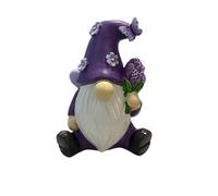 Abirdflyer Garden gnome Statue for Outdoor Decor, Lavender Gnomes Decor, Garden Sculptures & Statues,knome Romantic Indoor Ornament Forever Lover Gift (Lavender Men-A)