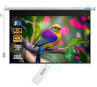ABIS 100" Diagonal Electric Motorised Projector Screen, 2.5m Wide | 16:9 Aspect Ratio | Supports FHD, 2K, 4K, 8K | Ideal for Home Cinema, Office, School, Indoor Use