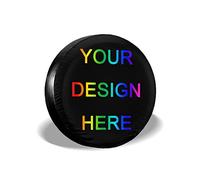 ABIsedrin Custom Spare Tire Cover, Add Your Own Design, Logo, Text Universal Spare Tire Cover for Jeep Trailer RV SUV Truck (14" 15" 16" 17")