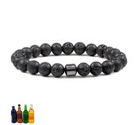 ABISIN Glame Anti Alcohol Bracelet for Women Men, Glame International Anti Alcohol Natural Stone Mgnetic Bead Bracelets Drink Relief Anxiety Stress Protection Jewelry for Women Men, One Size, Alloy