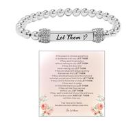 ABISIN Let Them Bracelet For Women Men,Self Worth Motivational Crystal Energy Chain Beaded Stretch Bracelets Inspirational Stainless Steel Engraved Friendship Jewelry Gift, One Size, Alloy Steel, no