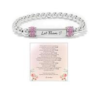 ABISIN Let Them Bracelet For Women Men,Self Worth Motivational Crystal Energy Chain Beaded Stretch Bracelets Inspirational Stainless Steel Engraved Friendship Jewelry Gift, One Size, Alloy Steel, no
