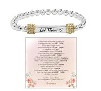 ABISIN Let Them Bracelet For Women Men,Self Worth Motivational Crystal Energy Chain Beaded Stretch Bracelets Inspirational Stainless Steel Engraved Friendship Jewelry Gift, One Size, Alloy Steel, no