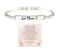 ABISIN Let Them Bracelet For Women Men,Self Worth Motivational Crystal Energy Chain Beaded Stretch Bracelets Inspirational Stainless Steel Engraved Friendship Jewelry Gift, One Size, Alloy Steel, no
