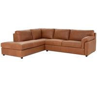 abitat Florence Leather Left Hand Corner Chaise Sofa - Tan