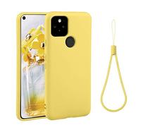 abitku Compatible with Google Pixel 4A 5G Case,Slim Silicone Gel Rubber Case Cover (with Microfiber Lining) Full Body Shockproof Design for Google Pixel 4A 5G 6.2 INCH (Yellow)