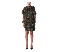 Abito Corto Rouches Fantasia - female - MSGM - Short Dresses - Black - S - Dresses S