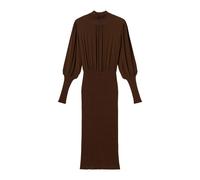 Abito Lungo Bi-materiale Con Crepe De Chine - female - Twinset - Midi Dresses - Brown - S - Dresses S