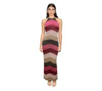 Abito Lungo Smanicato Maxi Chevron Lurex - female - Akep - Party Dresses - Multicolor - M - Dresses M