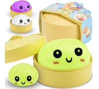 Abitoncc 1 PACK Squishy Sensory Toys Mystery Dumpling Squishy Stress Relief Fidget for Adults School Office Home Soft Touch Toys (Yellow)