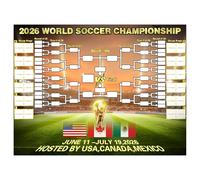 Abitoncc 2026 World Soccer Competition Wallchart，Football Schedule Poster with Adhesive Tape for Gymnasium Bar Official World Football Competition Wallchart for Fans Larger Size 80×57cm