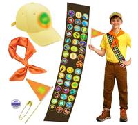 Abitoncc 5PCS Scout Costume for World Book Day, Hat, Sash, Square Scarf, Badge Pins, Wilderness Explorer Costume for World Book Day Fancy Dress