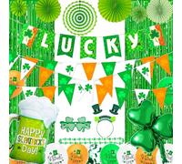 Abitoncc St Patrick's Day Party Decorations St Paddys Day Decorations St Patrick's Day Headband St Patricks Day Necklace for Irish Decorations St Patrick Accessories Paddys Day Decorations