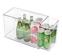 Abiudeng Kitchen Storage Organisation Fridge Drawer Cupboard Organiser with Pullout Drawer Stackable Fridge Organizer Set BPA free Clear Pantry Storage for Freezer-XL