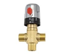 ABIY Thermostatic Mixing Valve Solid Brass G1/2 for Shower System Water Temperature Control Pipe Basin Thermostat Control