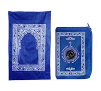 Abiyou 1 Piece Prayer Mat, Musilm Prayer Mat, Polyester Prayer Rug, Portable Travel Prayer Mat, Islamic Travel Prayer Rug with Compass, for Muslim Prayer, Ramadan(Blue)