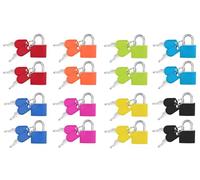 Abiyou 16PCS Suitcase Locks with Keys, Small Padlocks with Key, Luggage Lock with Key, Colored Luggage Padlocks, Mini Padlocks for Travel, Coloured Travel Lock, for Gym, Suitcase, Backpack, Locker