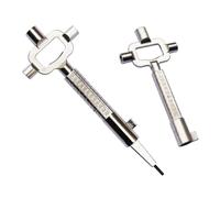 Abiyou 2 Pieces Universal Construction Key, Construction Site Key with Measuring Scale, 6 in 1 Construction Master Key, Building Keys, Multifunctional Construction Key, for Angle Measurement (Silver)